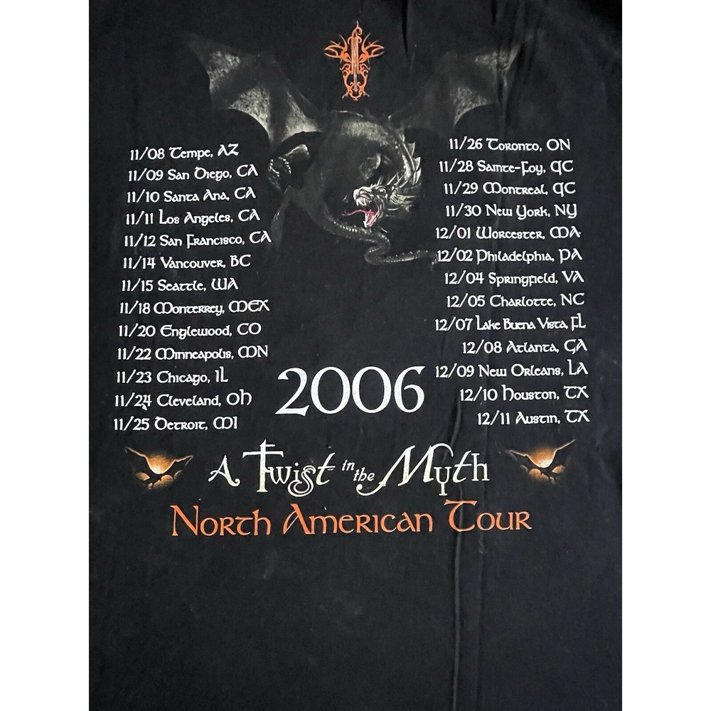 Blind Guardian 2006 A Twist In The Myth Tour T-Shirt Men's Size 2XL Double Sided - Picture 3 of 5